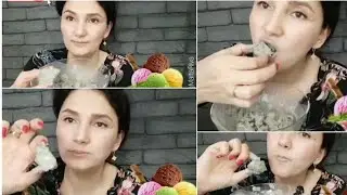 Marta Riva|Blue uzbek clay with paste|ASMR mukbang eating|soothing|
