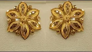 Pure Gold Ear Studs|Earrings New Designs Collection