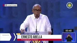 Closing message ni Ernesto Abella sa 2nd Comelec presidential debate