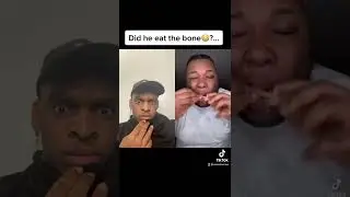 Guy eats chicken bone🍖  #shorts #chicken