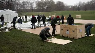 New York field hospital under construction in Central Park amid coronavirus outbreak
