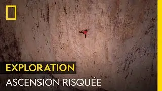 Ce grimpeur escalade en solo int&eacute;gral un relief de 600 m&egrave;tres