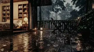 Peaceful Deep Sleep 🌲🌧️ Quiet Night Rain at a Forest Cabin {No Music}