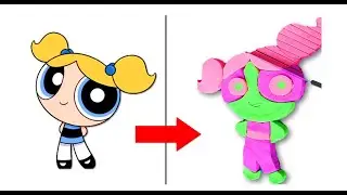 Most Satisfying Video | Powerpuff Girls (Bubbles) Made of Kinetic Sand- Relaxing Cutting ASMR