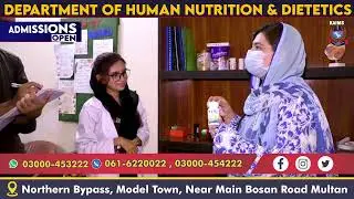 Department Of Human Nutrition & Dietetics || KNDC || KAIMS || ADMISSIONS OPEN || FALL 2024