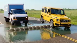 Cars vs Deep Water Speed Bump🚧Challenge BeamNG Drive!