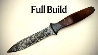 Forging and finishing a double twist Damascus Boot Knife