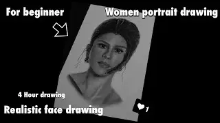 Portrait drawing tutorial for beginners 🔥| how to draw women face .#art #drawing #pencildrawing 