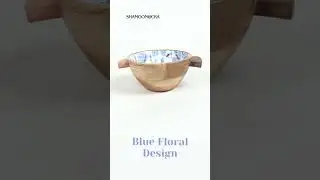 wooden enamel bowl #handicraft #homedecor #enamelware #kitchendecor #kitchenutensil #serveware