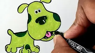 How To Draw Green Puppy From Blues Clues