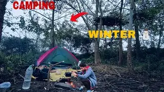 Winter Camping With Tree House||Tree House Challenge🔪||Tour Camping
