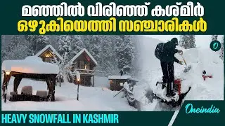 പുൽമേടുകൾ വെള്ളപ്പുതപ്പ് വിരിച്ച് സഞ്ചാരികളെ മാടി വിളിക്കുകയാണ് | Snowfall in Kashmir