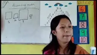 Ukg maths#Teacher from MIND GLOBAL SCHOOL showing Ascending and descending order.