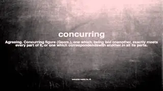 What does concurring mean
