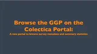 GGP Colectica Portal - a brief introduction
