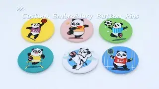 Custom Embroidery Button Pins | Factory Direct OEM Manufacturer