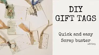 DIY Gift Tags - Quick and Easy - Scrapbuster, Recycled Cardboard and Book Pages with Kerry