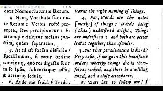 Comenius 004 to 006 Janua Linguarum in Latin and English Chapter 1 part  4 to 6 Beginner  Lesson