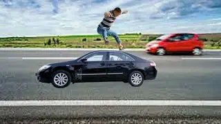 🚗😱 Jump Over a Moving Car | Insane VFX Magic Trick ✨