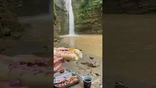 Waterfall Picnic🌿🍖#BBQ #picnic