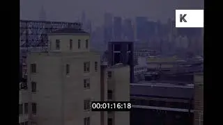 1960s, 1970s Gritty New York Rooftops, Elevated Train, Graffiti, 35mm