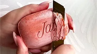 VINTAGE DRY SOAP CARVING, retro soap cutting, very old hard soap, crunchy sounds, asmr video