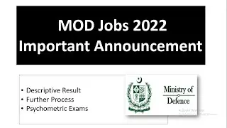 important update regarding mod jobs 2022 | mod Psychometric exam | result | www.recruitments.com.pk