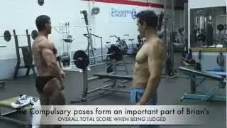 Gennaro Ferra takes Brian Emerson through some compulsary bodybuilding posing techniques