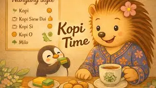 Singapore Coffee time ☕🦔🚀 | ASMR Cafe Lofi | Cozy Animated Intro + 1h chill beats to relax/ study🌸🍰