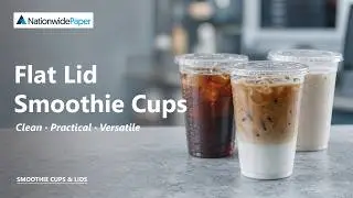 Clear Plastic Smoothie Cups with Flat Lids - Strong & Durable
