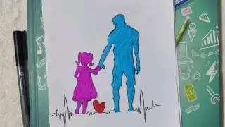 father day specialfather and daughter drawing easyhow to draw father and daughter#fatherhood#father