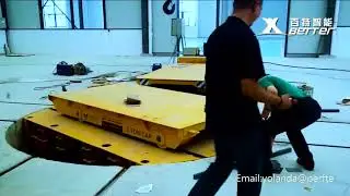 industrial rail flat turntable transfer cart with carbon steel uses in factory warehouse