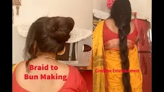 How to Loose a Long Braid & Make a Tight Big Bun | Braid to Bun Making Tutorial