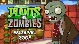 Plants Vs Zombies - Survival: Roof - Walkthrough