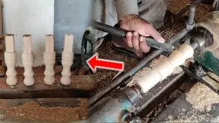 Interesting process of making wooden table legs.
