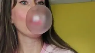ASMR Chewing Gum Blowing Big Bubbles & typing