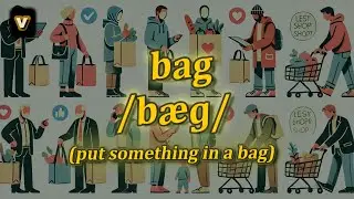 [v] Bag meaning (put something in a bag) with 5 examples