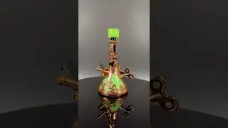 Snic Barnes Glass - Copper Electroformed Glass Dab Rig With Steampunk Theme
