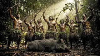 Korowai Tribe Papua: Off Grid Treehouse Life & Primitive Boar Hunt