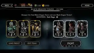 MK Mobile Black Dragon Tower # 191 Dark Magic fights.