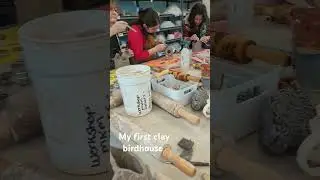 Clay class making birdhouses #clay #crafting #birdhouses #claycrafts