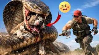 Brave Team Protects Innocent Pitbull Against GIANT Cobra Danger 🐍💪