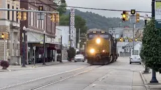 Finally!  Street Running Train In West Virginia!  Tank Car & Chemical Train Right In The Street! CSX
