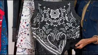 DG2 by Diane Gilman Mixed Media Scarf Print V-Neck Tank