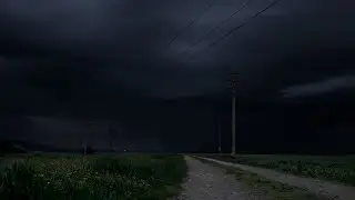 Thunderstorm in the Distance | Late Evening Village Fields | Calm Before the Storm | 3 HOURS