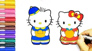 How to Draw CNY Hello Kitty and Dear Daniel for Beginners | Step-by-Step Easy Drawing Tutorials