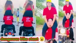 Girls bike stunt😮_Girls vs boys bike riding challenge 😯🔥