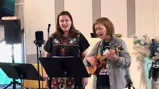 Margo Skinner and Kerri Farnsworth at UU Open Mic 5-3-25