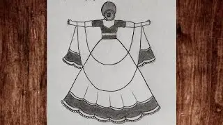 Beautiful Girl Drawing Easy / Girl Dress Drawing  Step by Step / Easy Girl Drawing for Beginners 