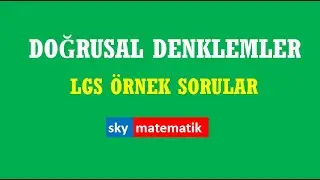 DOĞRUSAL DENKLEMLER LGS ÖRNEK SORULAR